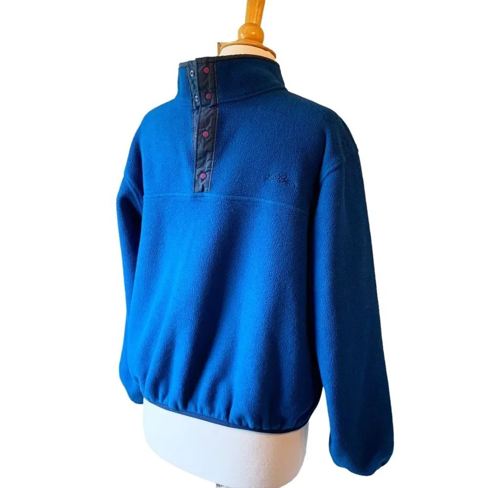L.L. Bean Blue Fleece Pullover Jacket with Pockets - Kids XL
